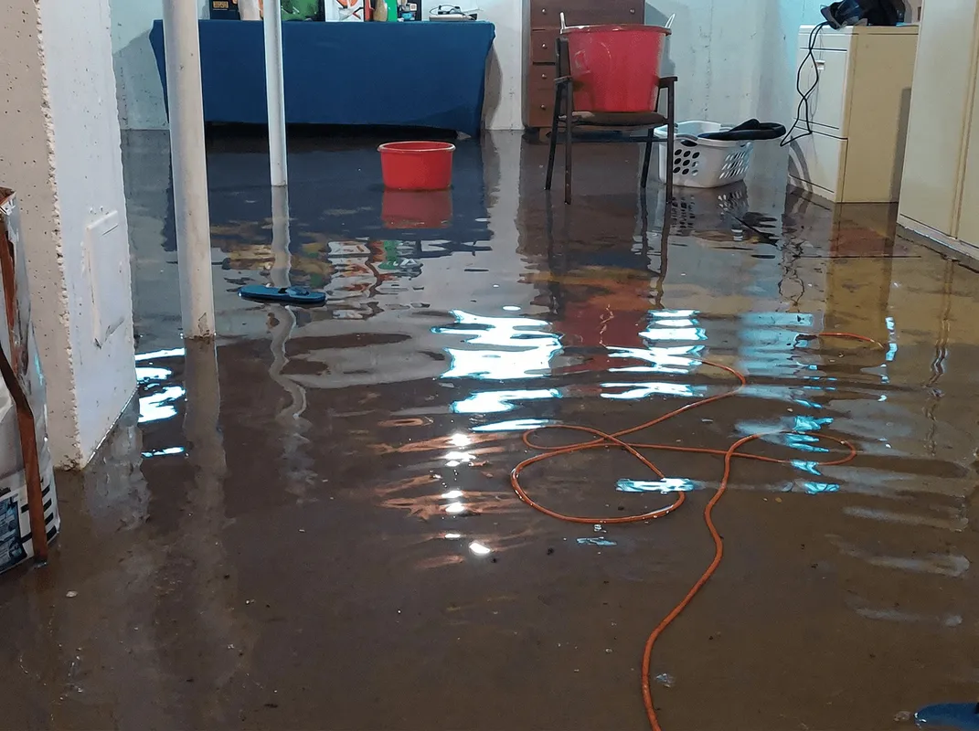 Basement with boiler, cabinets and washing machine completely flooded in Cape Coral, FL