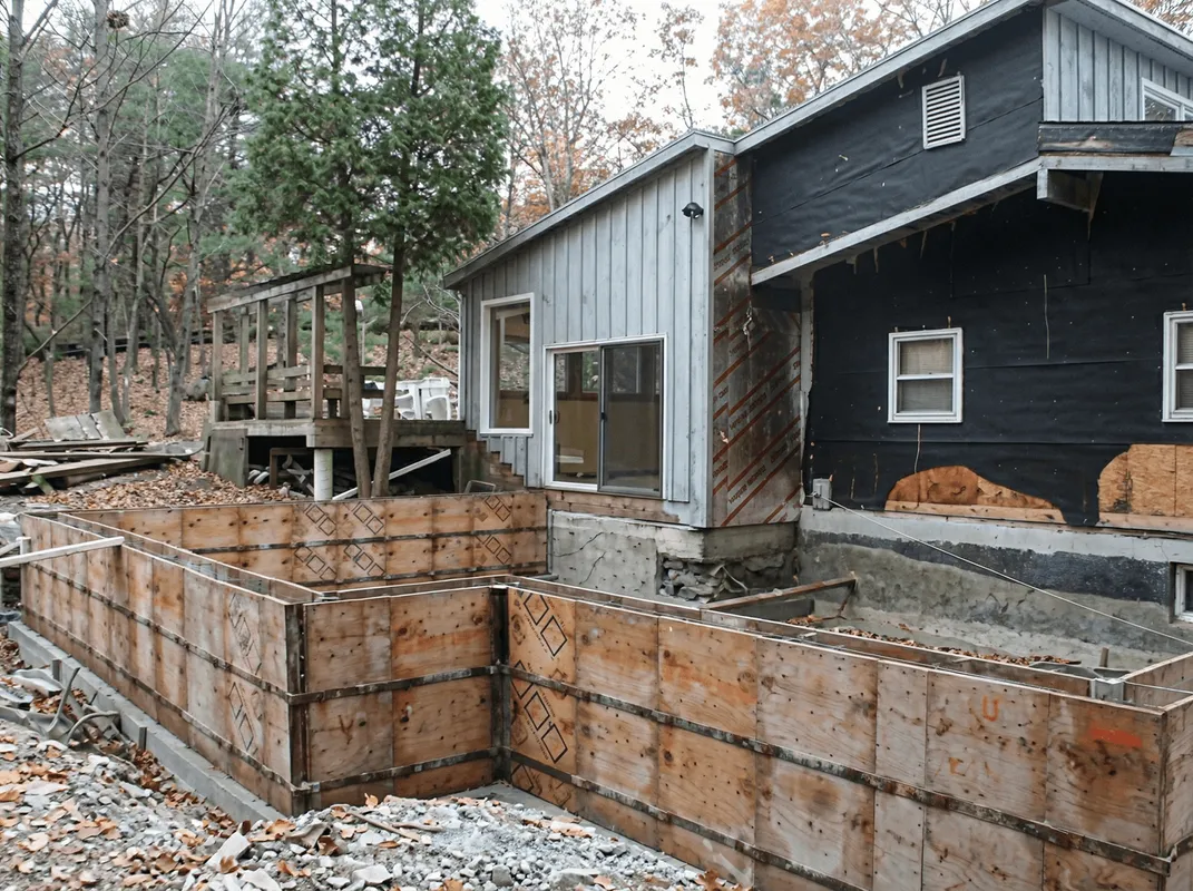 Prepared site with foundation forms for home remodeling and addition project in Cape Coral, FL